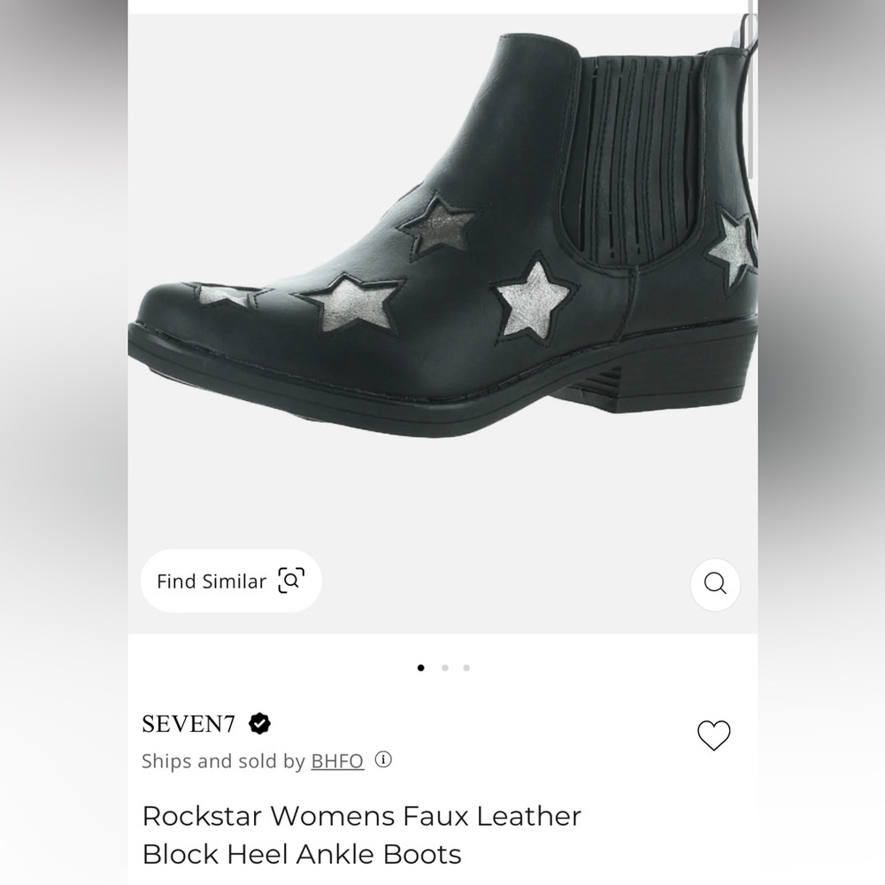 Seven7 size 8 Rockstar Womens Faux Leather Block Heel Ankle Boots
